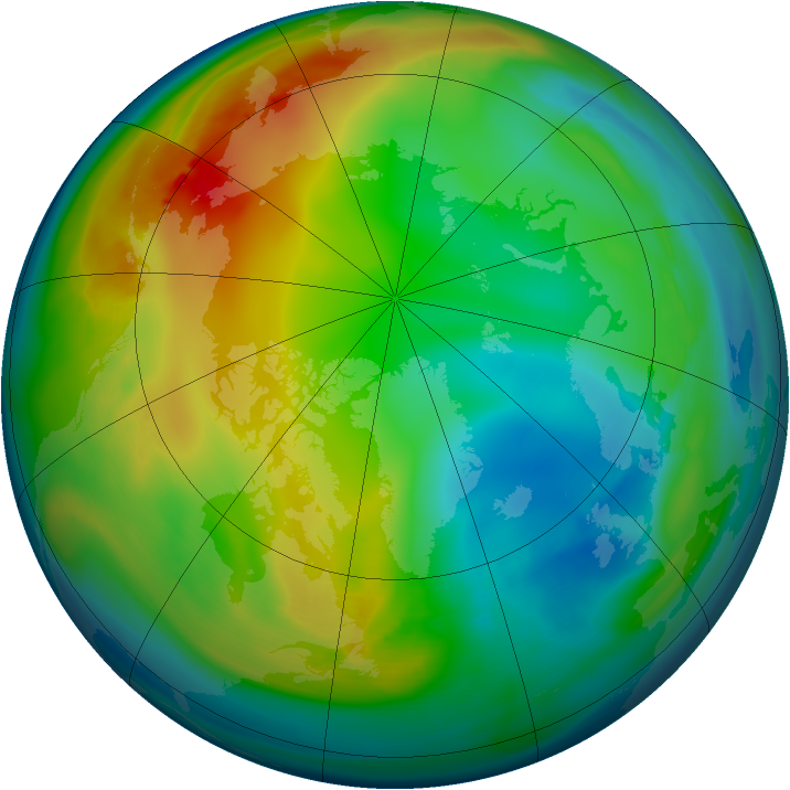 Arctic ozone map for 19 December 2006